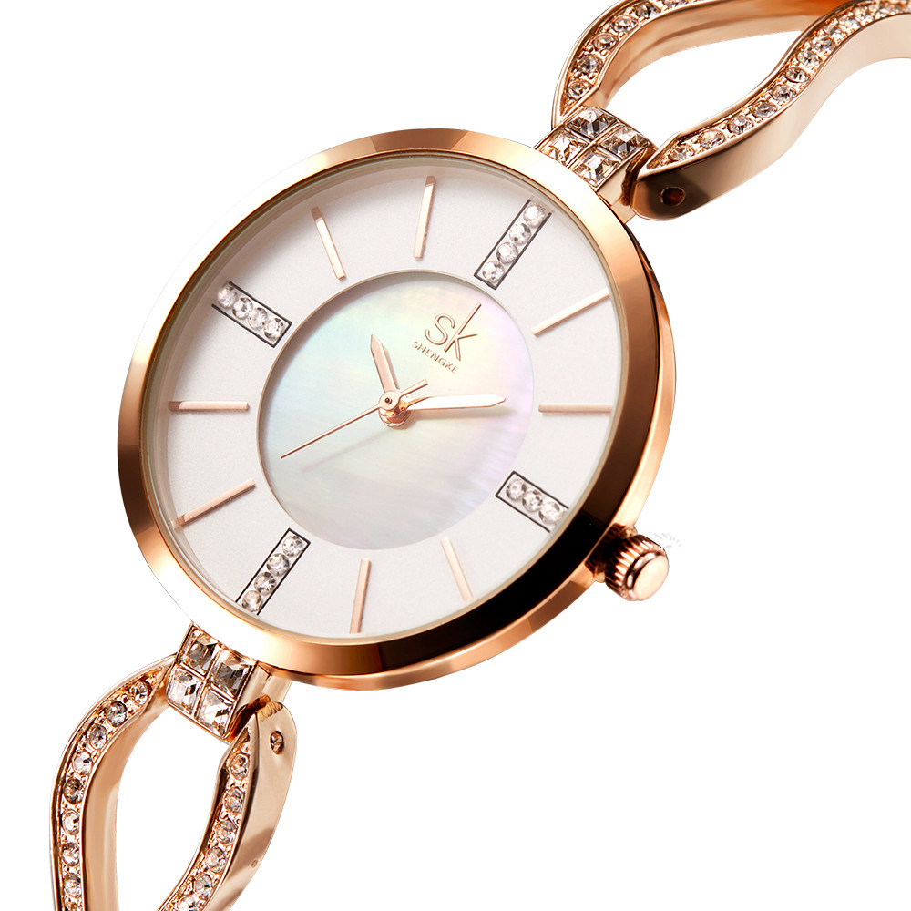 

SK K0020 Diamond Dial Case Ladies Stainless Wrist Watch