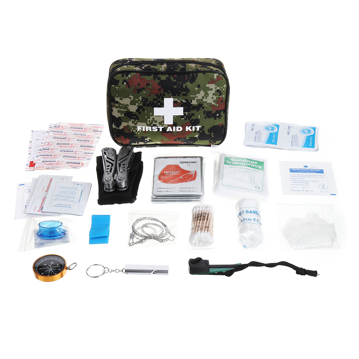 

82Pcs IN 1 Outdoor SOS Emergency Survival Kit Bag First Aid Kit For Home Office Camping Hiking Travelling
