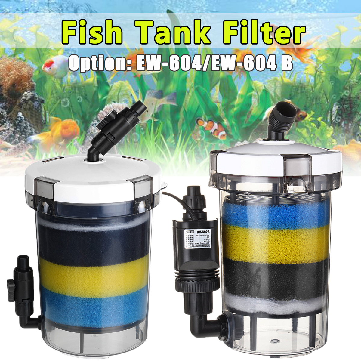 Fish Tank Filter Water Purification Transparent Filter Bucket Aquarium Canister Filter Aquarium Bucket