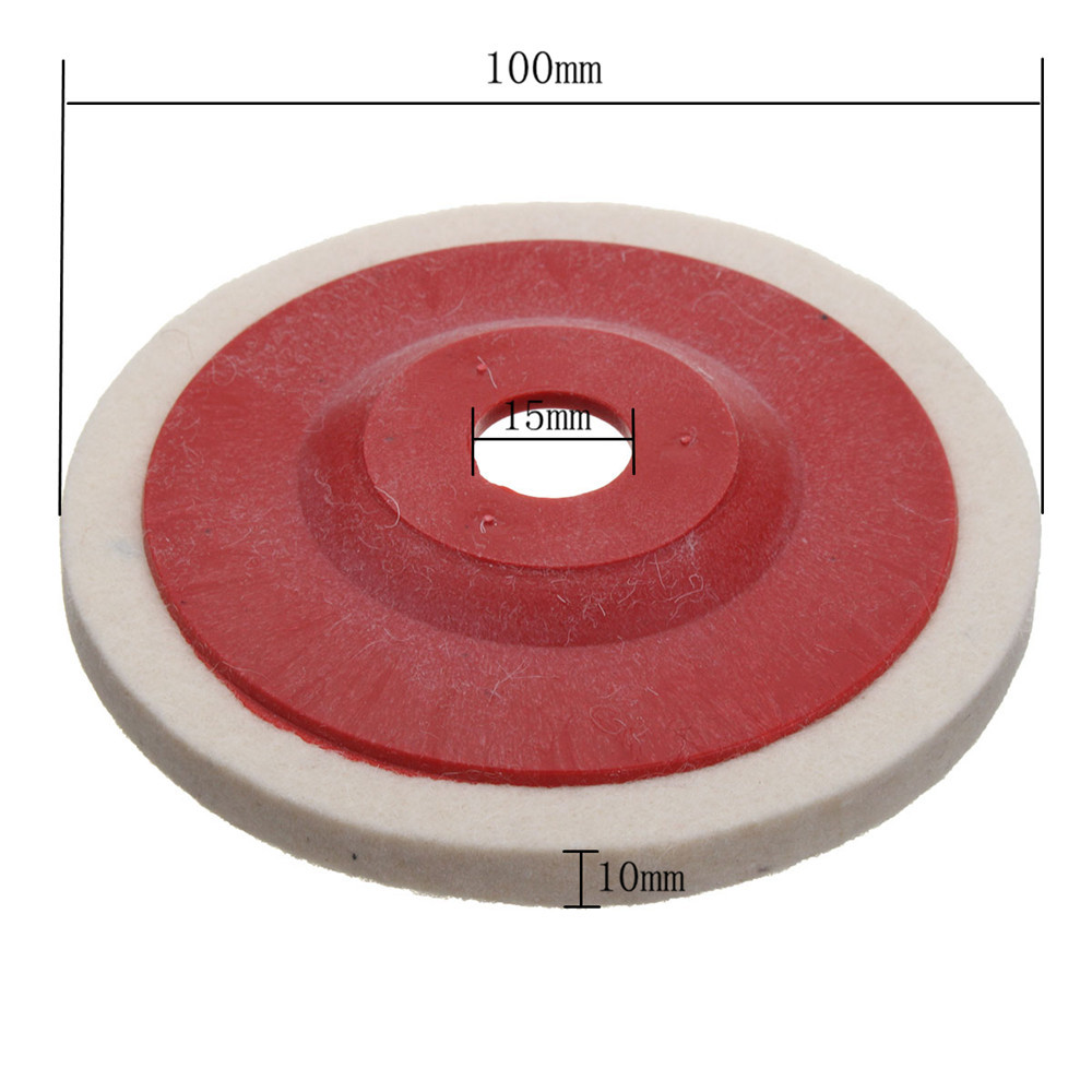 3pcs 100mm 4 Inch Wool Buffing Angle Grinder Wheel Felt Polishing Disc Pad