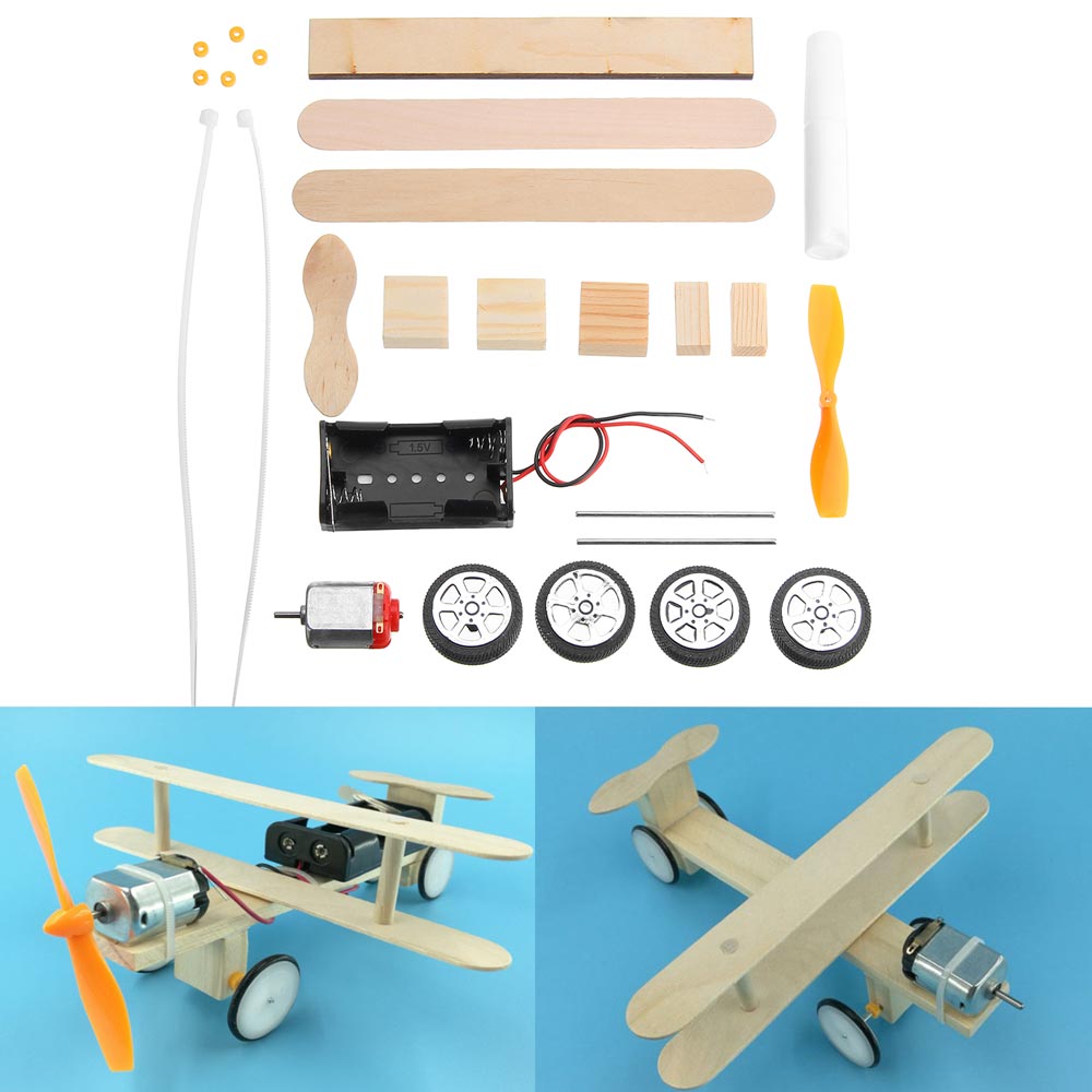

Electric Sliding Aircraft DIY Kit Student Small Invention Manual Material Science Model Toy