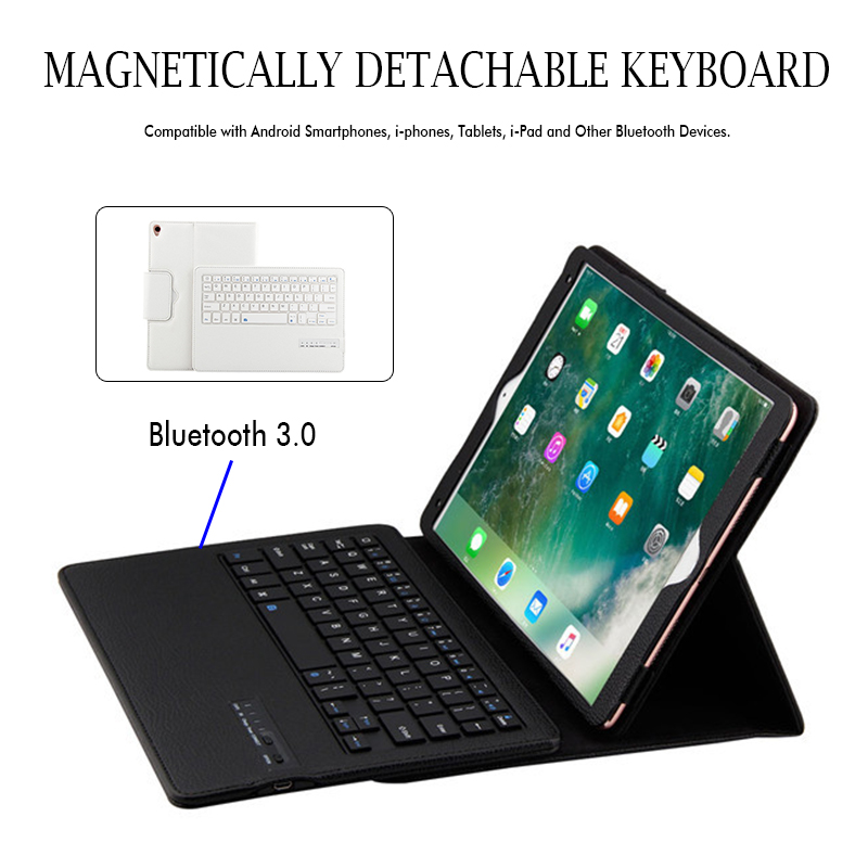 Detachable bluetooth Keyboard Kickstand Tablet Case For iPad Pro 10.5 Inch 2017/iPad Air 10.5 2019 12
