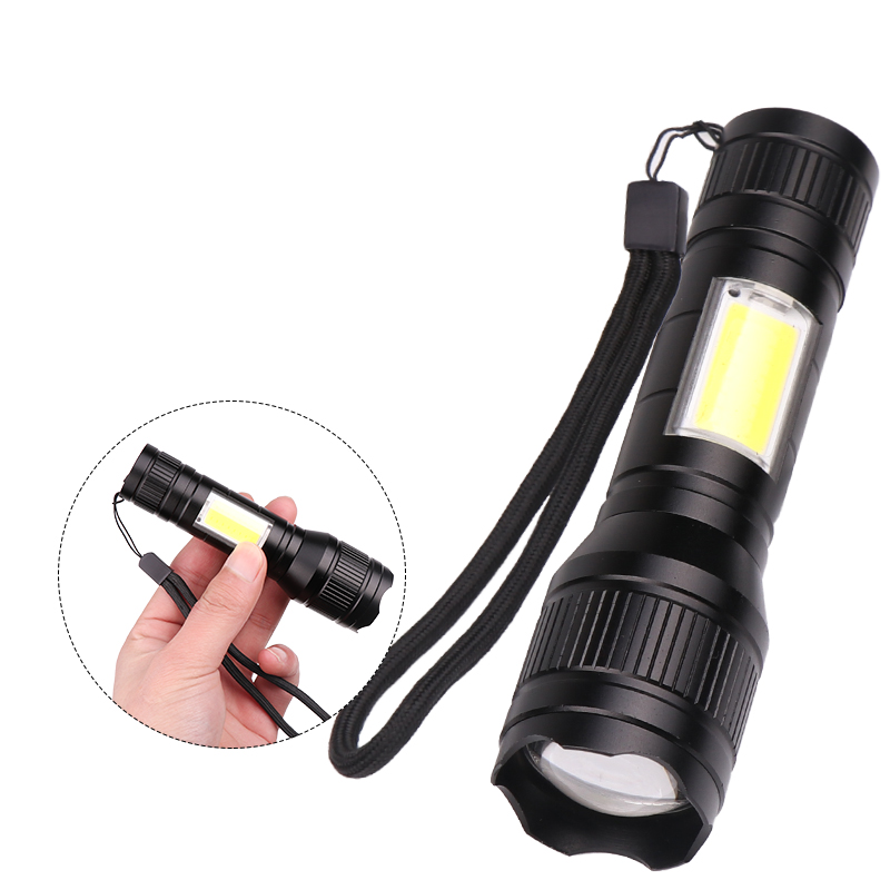 

XANES® 1450 T6+COB Flashlight USB Rechargeable 3 Modes Work Lamp Camping Hunting Portable Emergency Lantern