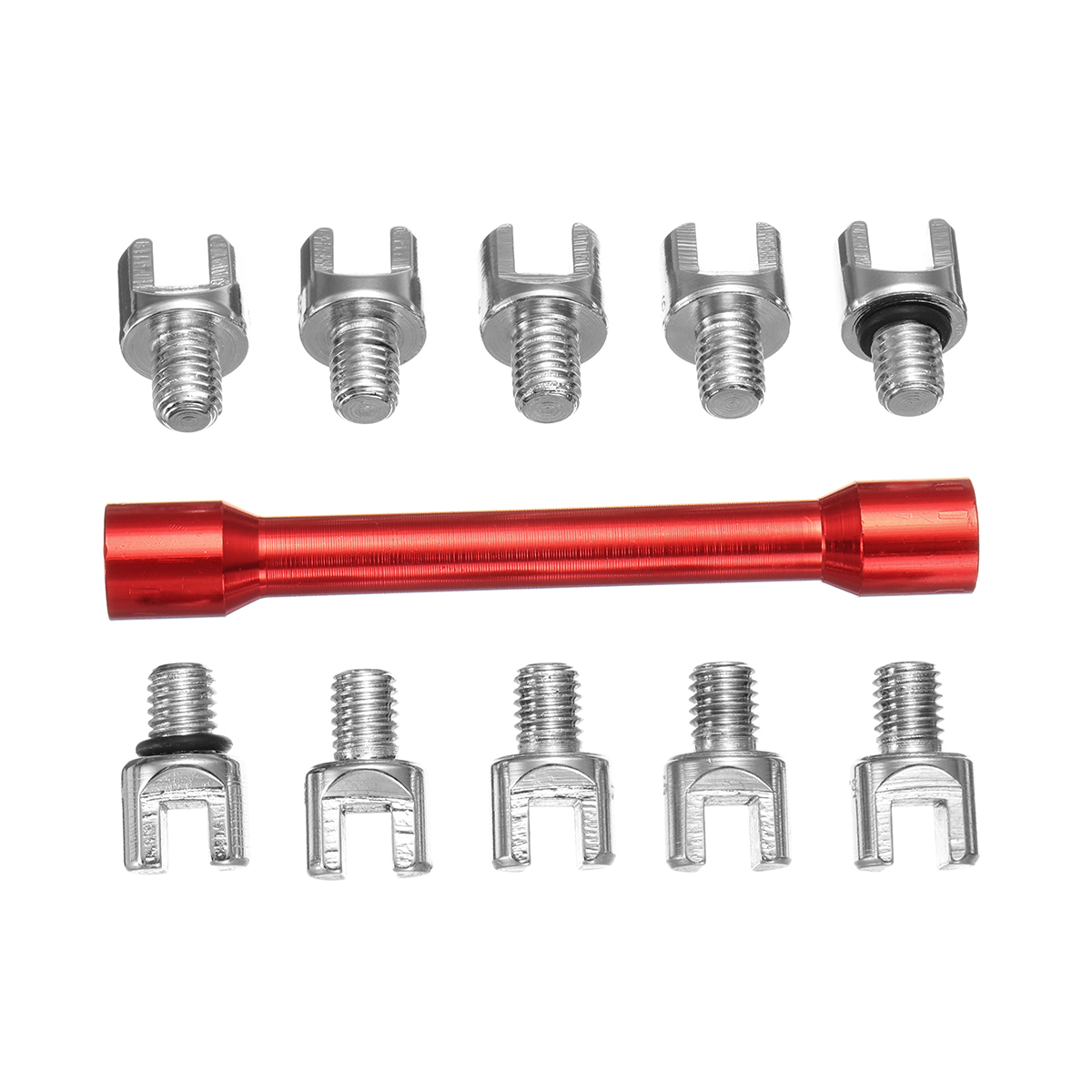 

Red Motorcycle Spoke Wrench & 10 Pcs Hardened Tips 5.0~6.8 For Most Motorbikes