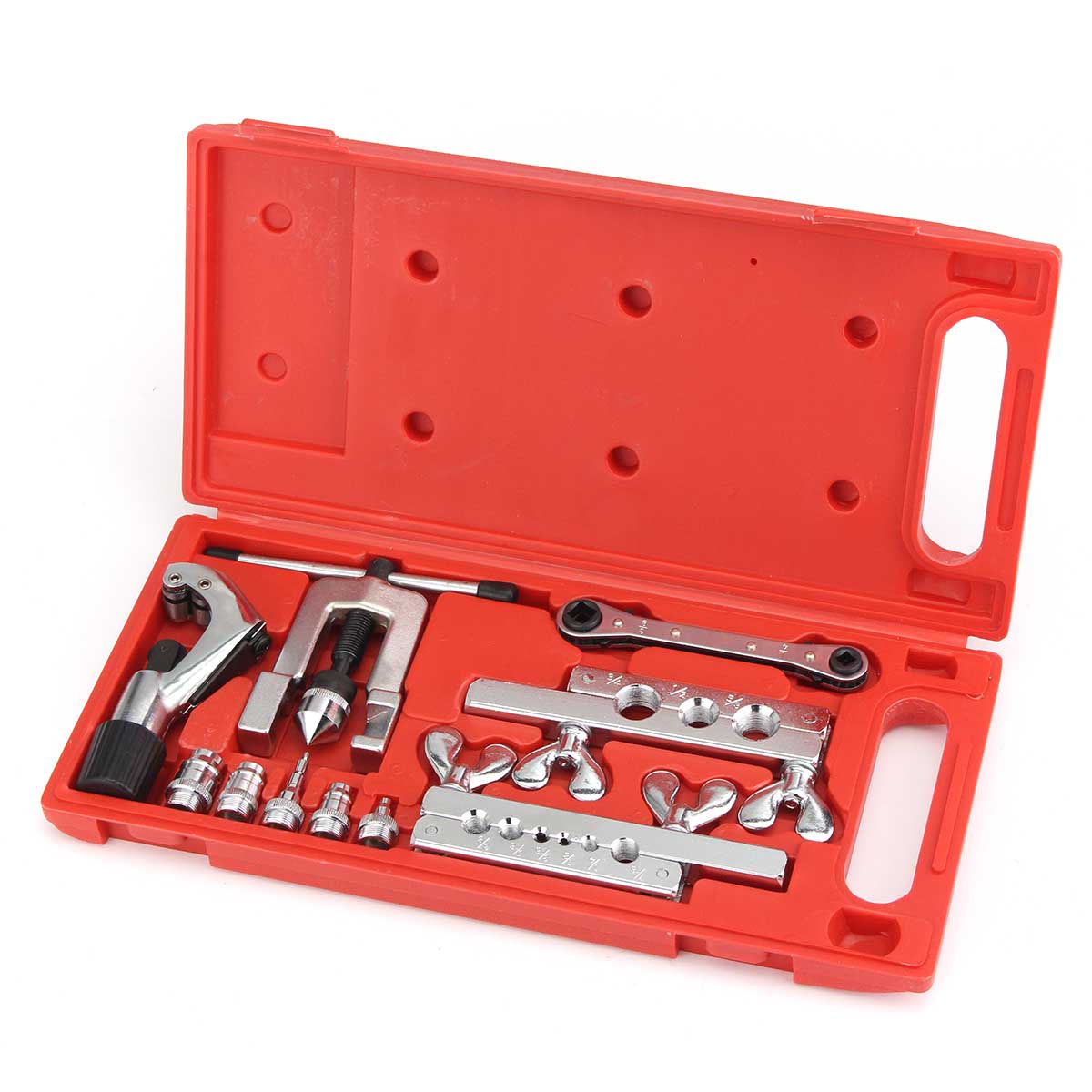 

Flaring Swaging Tool Set Tube Cutter Pipe Repair Refrigeration Expander With Case CT-278
