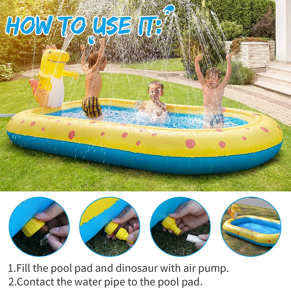 Inflatable Fountain Pool Kids Baby Outdoor Water Toys