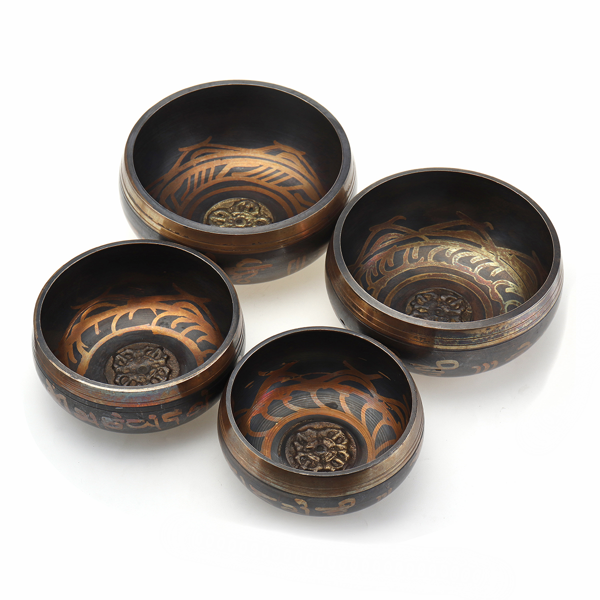 

4 Sizes Buddhism Copper Tibetan Singing Bowl Set