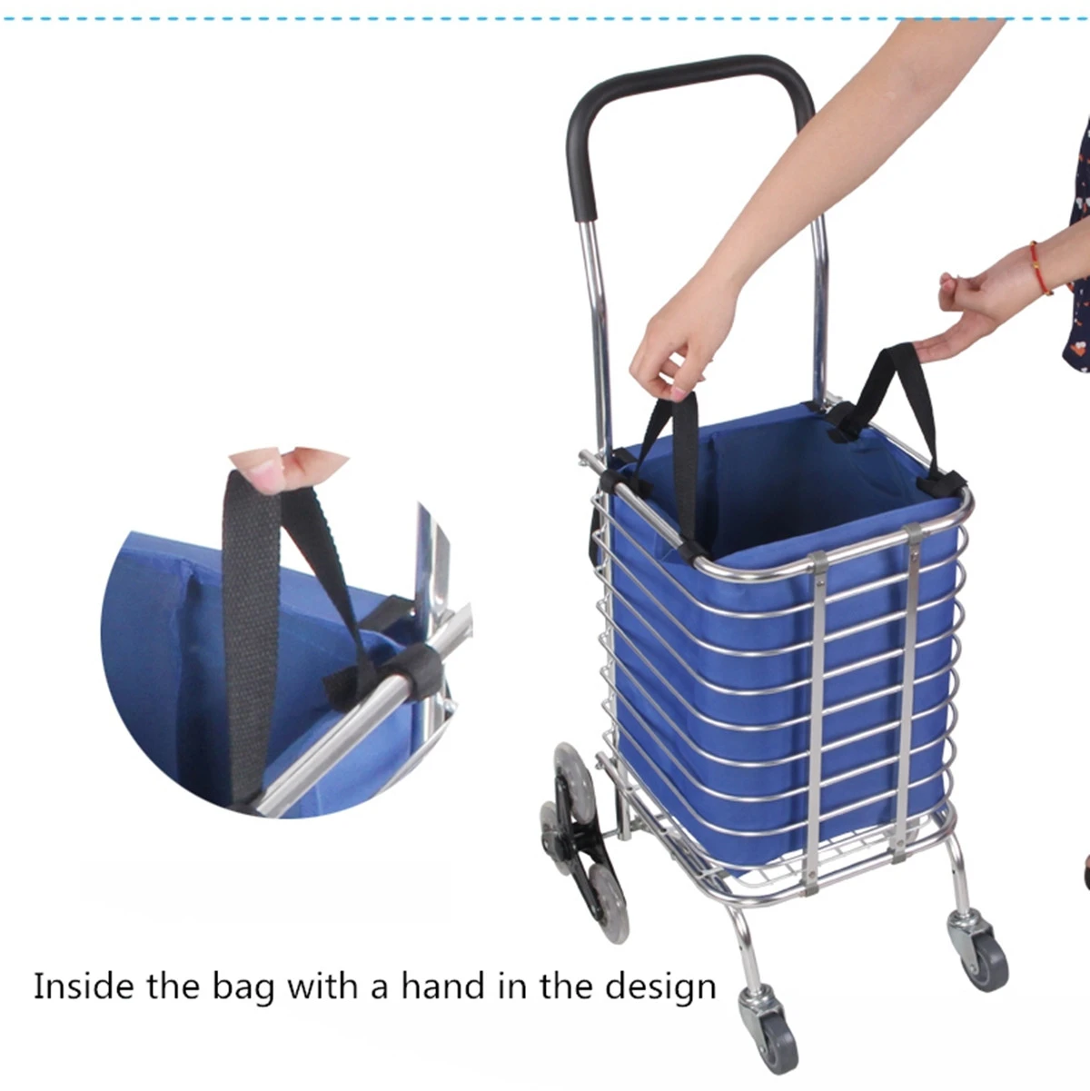 Supermarket Trolley Shopping Organizer Tote Eco Grocery Extend Cart Clips Reusable Foldable Handbag