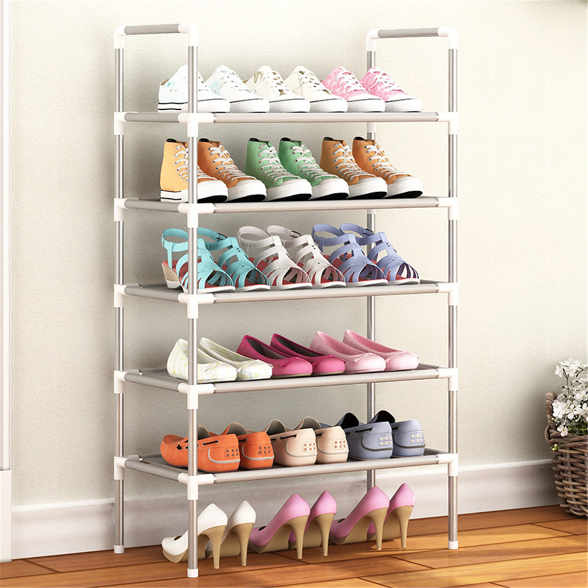 3/4/5/6 Tier Shoe Rack Storage Organiser Stand Shelf Portable Cabinet Holder 22