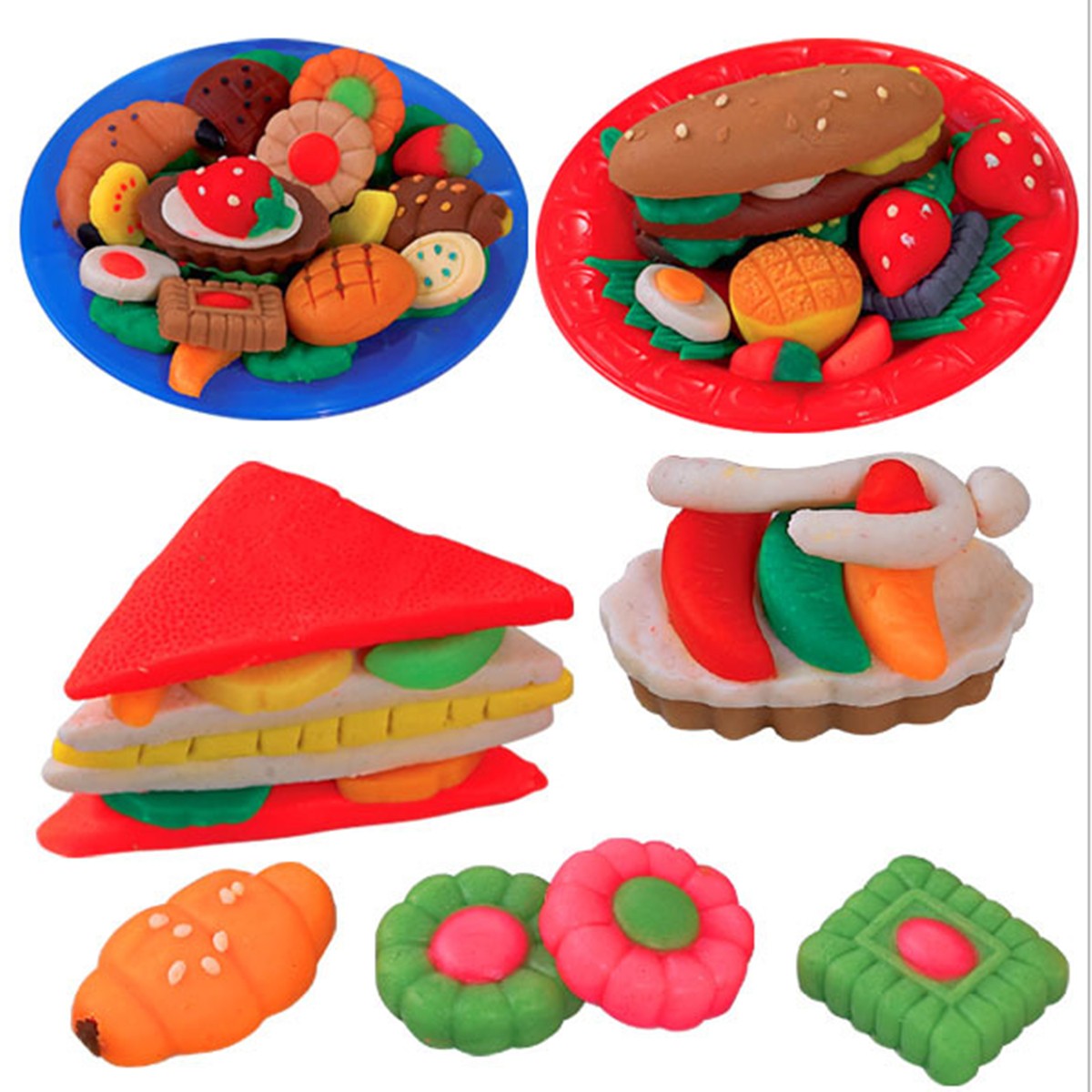 

Play Dough Mold Set Healthy Sandwich Mode Soft Clay Plasticine Toys