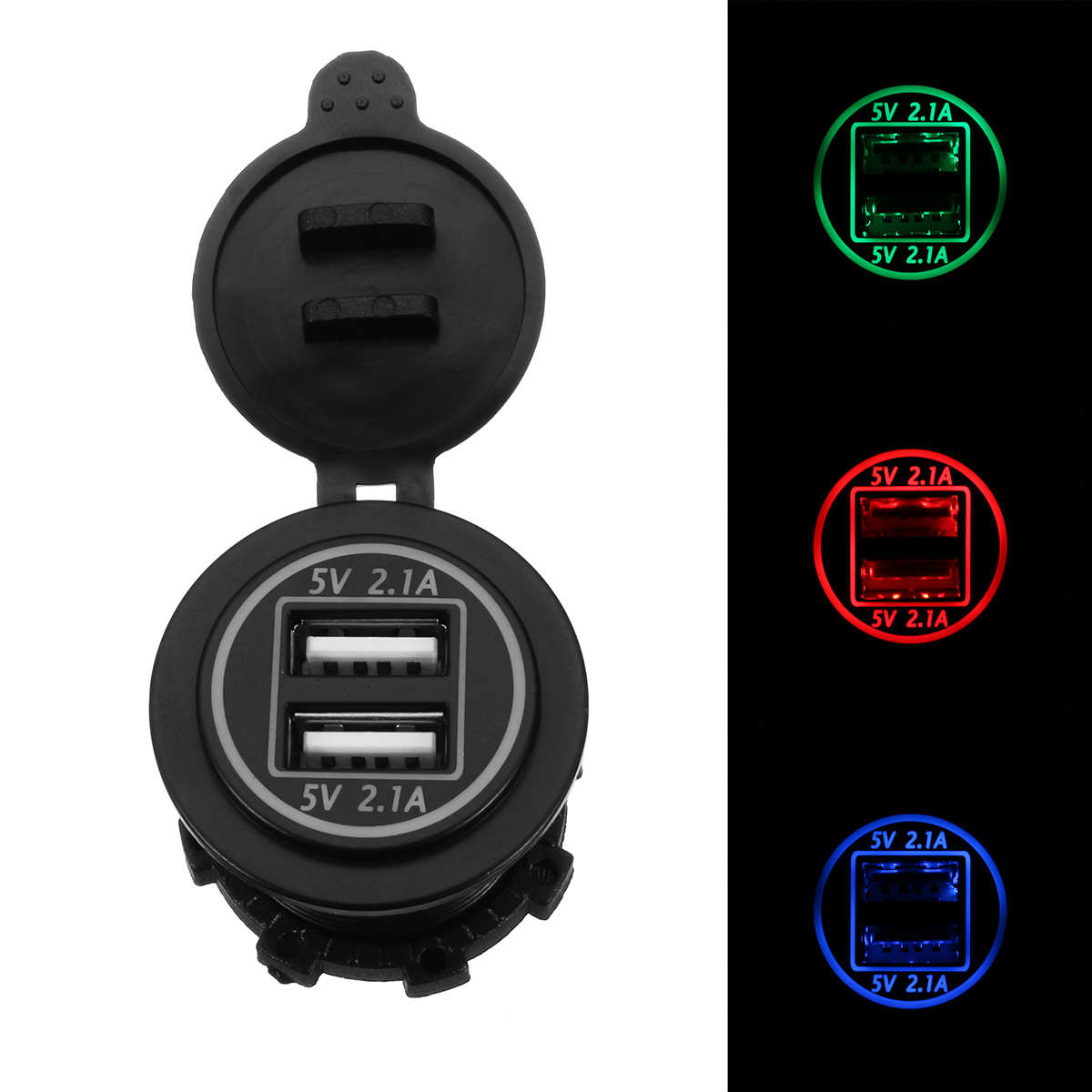 

12/24V Dual USB Charger Socket Adapter 5V 4.2A Power Outlet For Motorcycle Car Truck ATV Boat