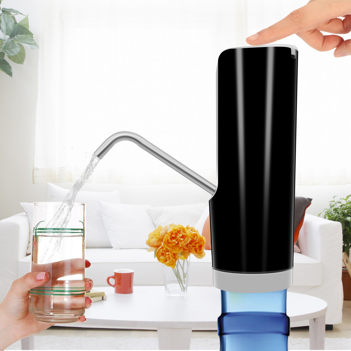 

Electric Automatic Water Pump Dispenser Gallon Bottle Drinking Portable Button Switch With USB Cable