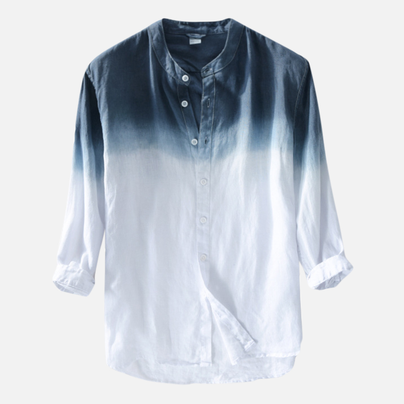 

Men Linen Gradient Hang Dyed Breathable Shirts