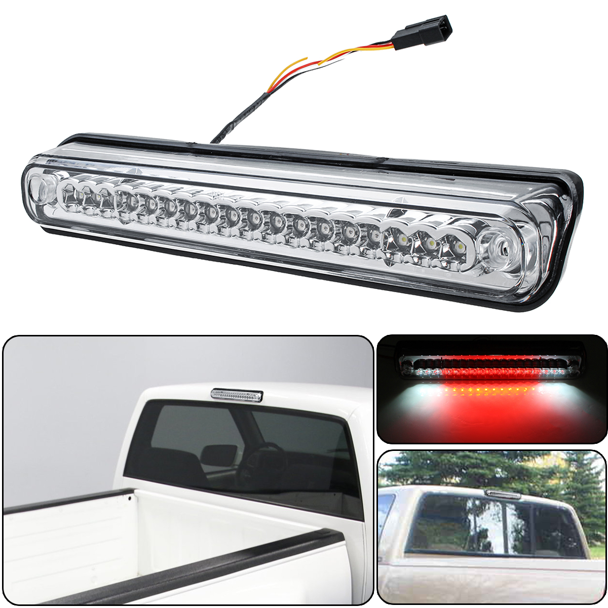 

LED High Mount Stop Lamp Third 3rd Brake Light Clear Shell for Chevy GMC C/K 1500 2500 3500 1988-1998