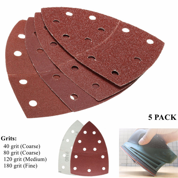 

5pcs 150x104mm Triangle Sandpaper Mouse Sanding Sheets 40/80/120/180 Grit Sander Pads