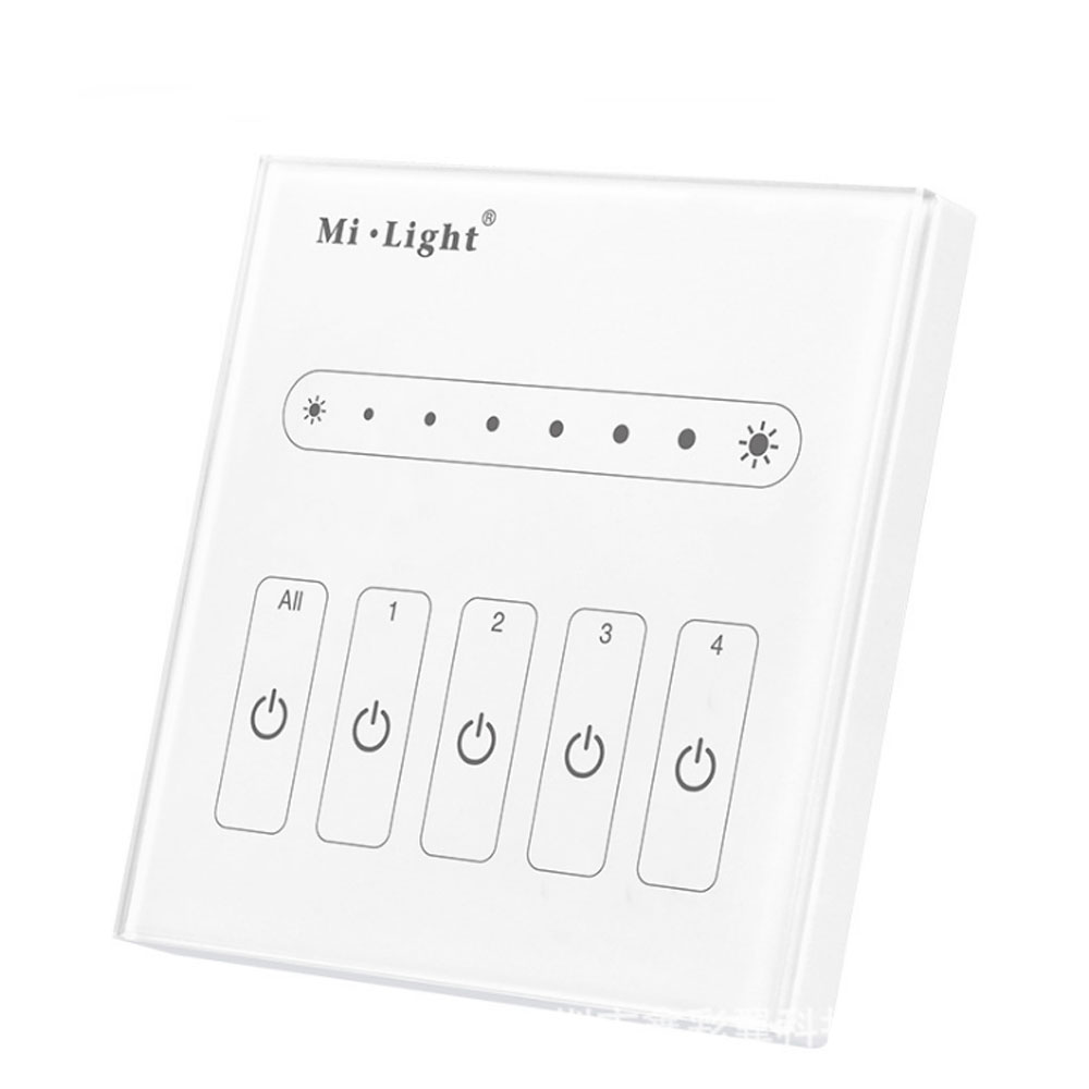 

Milight L4 AC100-240V to 0-10V 4 Channel Touch Panel Single Color LED Strip Light Dimmer Controller