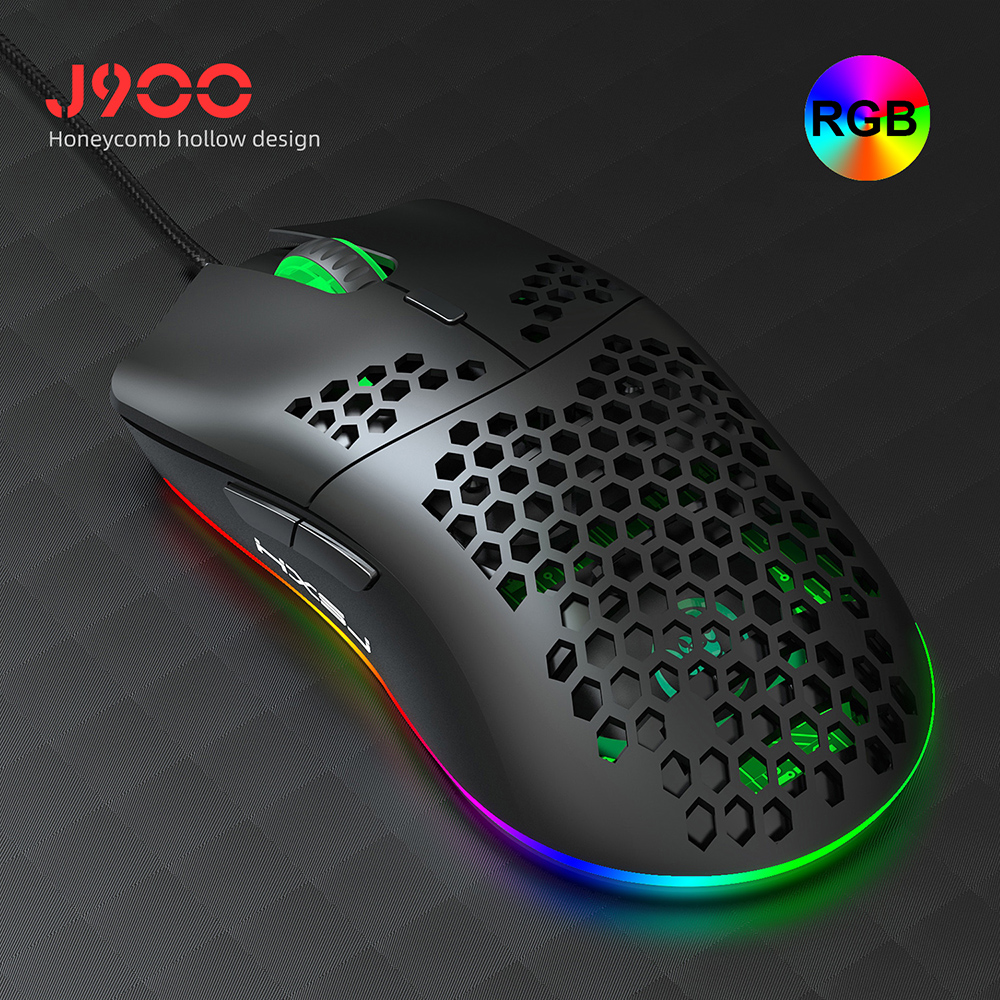 HXSJ J900 Wired Gaming Mouse Honeycomb Hollow RGB Game Mouse with Six Adjustable DPI Ergonomic Design for Desktop Computer Laptop PC 20