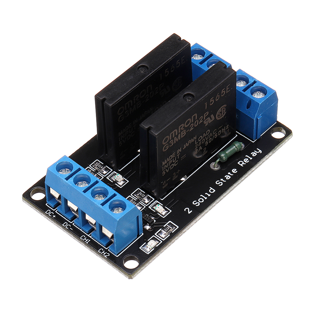 

BESTEP 2 Channel 5V Low Level Solid State Relay Module With Fuse 250V2A For Auduino