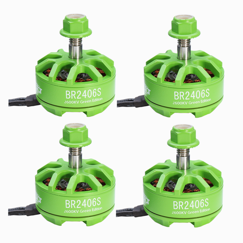 

4X Racerstar 2406 BR2406S Green Edition 2600KV 2-4S Brushless Motor For X220 250 300 RC Drone FPV Racing