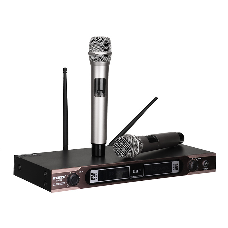 

WEISRE U-3316 Профессиональная UHF Wireless Dual Микрофон KTV Karaoke System