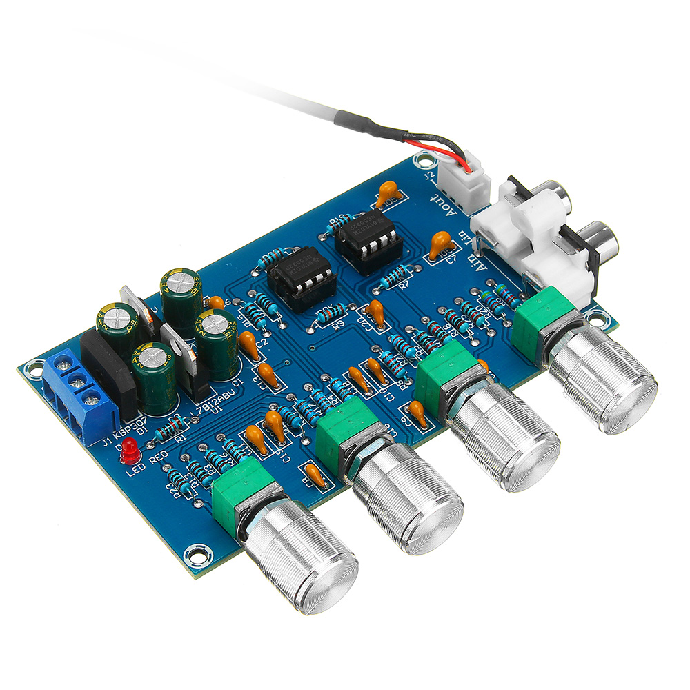 

NE5532 C2-001 AC 12-24V Power 4 Channel Adjustment Amplifier Tuning Board Preamplifier