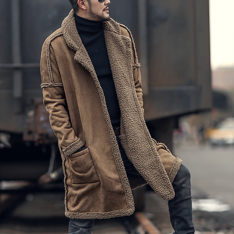 

Mens Plus Size Wool Blend Double Side Wearable Thicken Coat