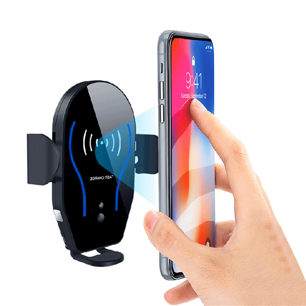 

Bakeey™ 10W Qi Wireless Fast Charger Infrared Sensor Auto Lock Car Holder Stand for iPhone XS XR Mobile Phone