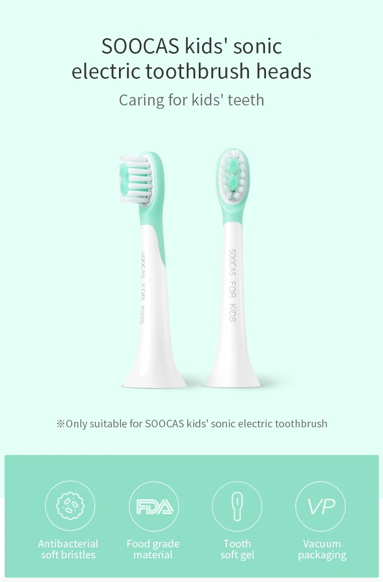 7D3Cbda1 33Db 4621 B736 De1Bf74204Ff.jpeg Xiaomi - Only Suitable For Soocas Kids' Sonic Electric Toothbrush &Lt;Div&Gt;- Us Dupont Antibacterial Soft Bristles, Tynex Classic 0.127Mm&Lt;/Div&Gt; &Lt;Div&Gt; - Fda Food And Drug Safety Testing, Guarantee Brush Head Safety And Hygiene &Lt;Div&Gt;- Soocas Specializes In Soft Rubber-Wrapped Small Brush Heads For Children, Give Your Baby Full Protection, Not Allergic&Lt;/Div&Gt; &Lt;Div&Gt; &Lt;Div&Gt;- 3D Stereo Brush Head, Cleaner Is More Effective, Fit The Surface Of The Tooth, Deep Into The Tooth Surface And Tooth Gap&Lt;/Div&Gt; &Lt;/Div&Gt; &Lt;/Div&Gt; Soocas Kids Sonic Electric Toothbrush Head Soocas Kids Sonic Electric Toothbrush Head (2 Pcs) General Clean - Green