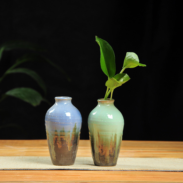 

Ceramic Kiln Glazed Mini Flower Inserted Hydroponic Plant Vase Simple Modern Decoration Ceramic Small Vase