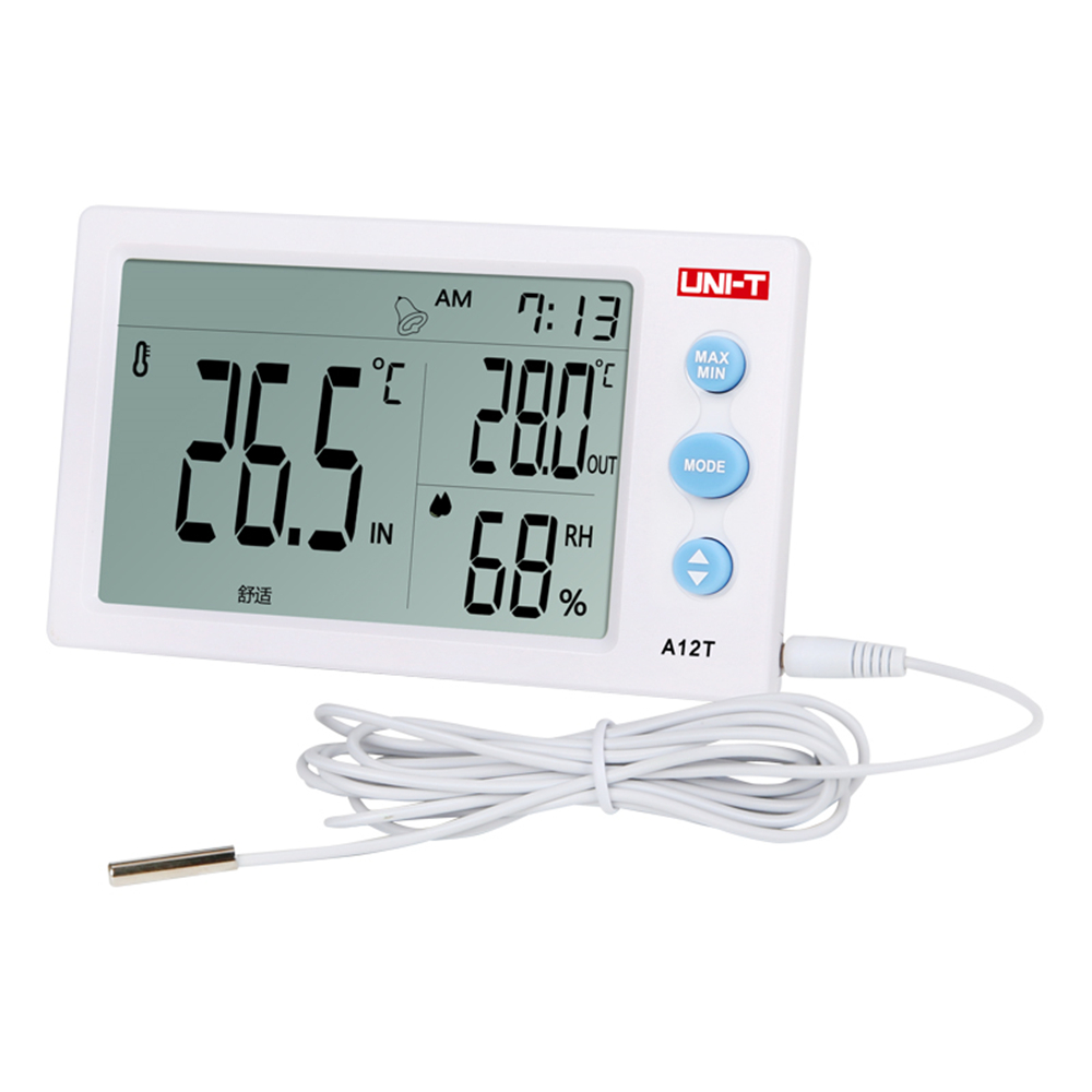 

UNI-T A13T Digital Temperature Thermometer Indoor Outdoor Instrument Alarm Clock Weather Station
