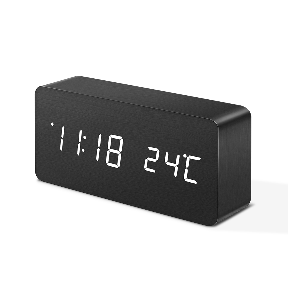 

[2019 Third Digoo Carnival] Digoo DG-AC2 3 Mode Wooden Voice Control LED Digital Alarm Clock Multifunctional Display Time Temperature Desk Clock