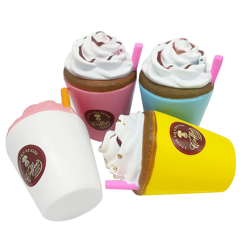

Jumbo Coffee Cup Squishy Cream Ароматические Медленные Восходящие игрушки для детей Soft Телефонный ремешок