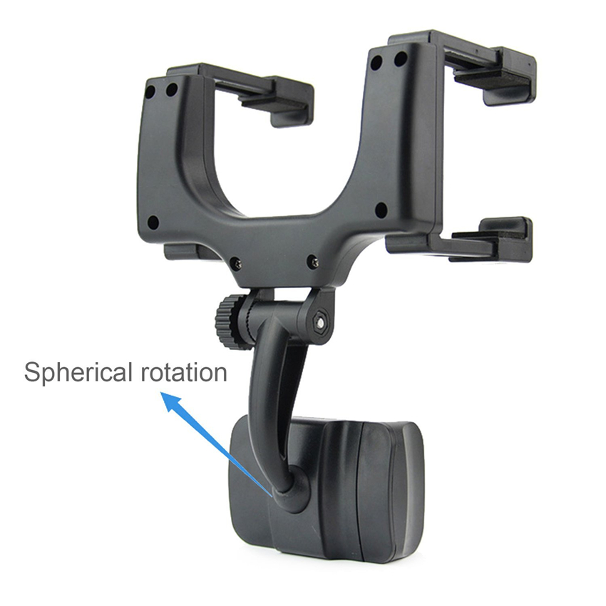 KELIMA 360° Rotation Rearview Mirror Mount Phone Holder for Phone 3.5-5.5 inches