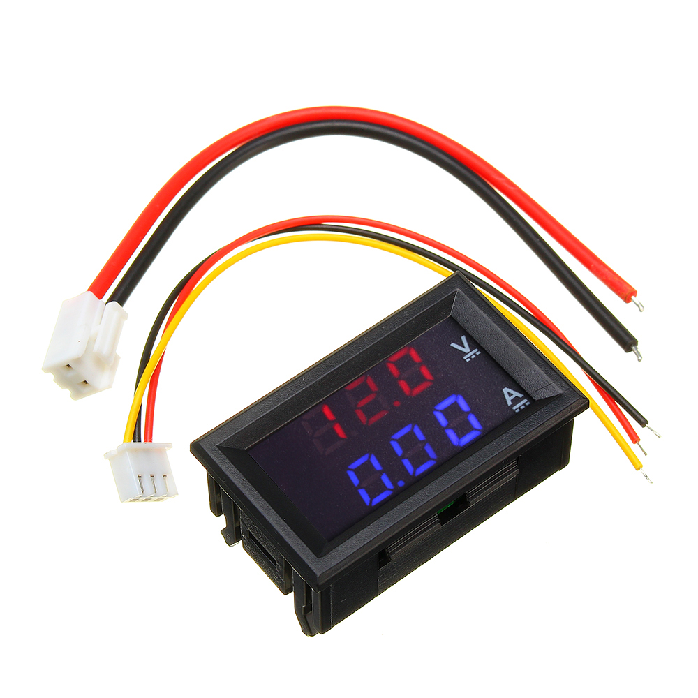 

Mini Digital Voltmeter Ammeter DC 100V 10A Panel Amp Volt Voltage Current Meter Tester 0.56" Blue Red Dual LED Display