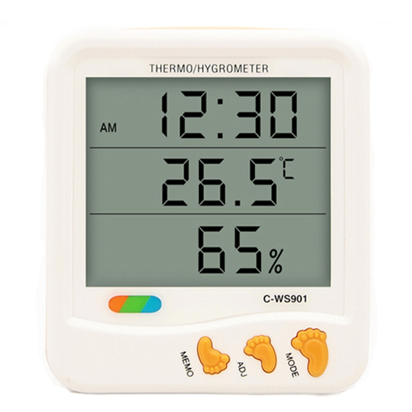 

Indoor Outdoor Humidity Monitor Digital LCD Temperature Clock Thermo Hygrometer Metre Hygrometer Thermometer