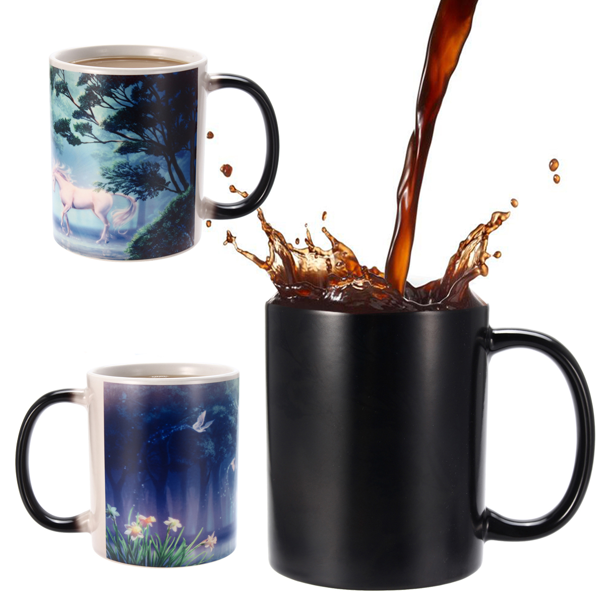 

350ml Новинка Единорог тепла цвет Изменение кофе кружки Home Office Cup Kids Gifts