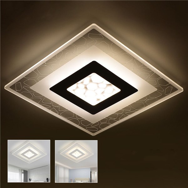 

28W Современный простой квадратный акрил LED Потолочные светильники Гостиная Спальня Главная Лампа AC220V