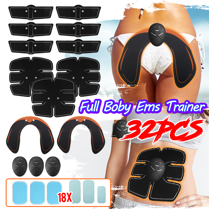 

KALOAD 32pcs/set ABS Stimulator Hip Trainer Buttocks Lifter Abdominal Muscle Trainer Sports Fitness Body Shaping