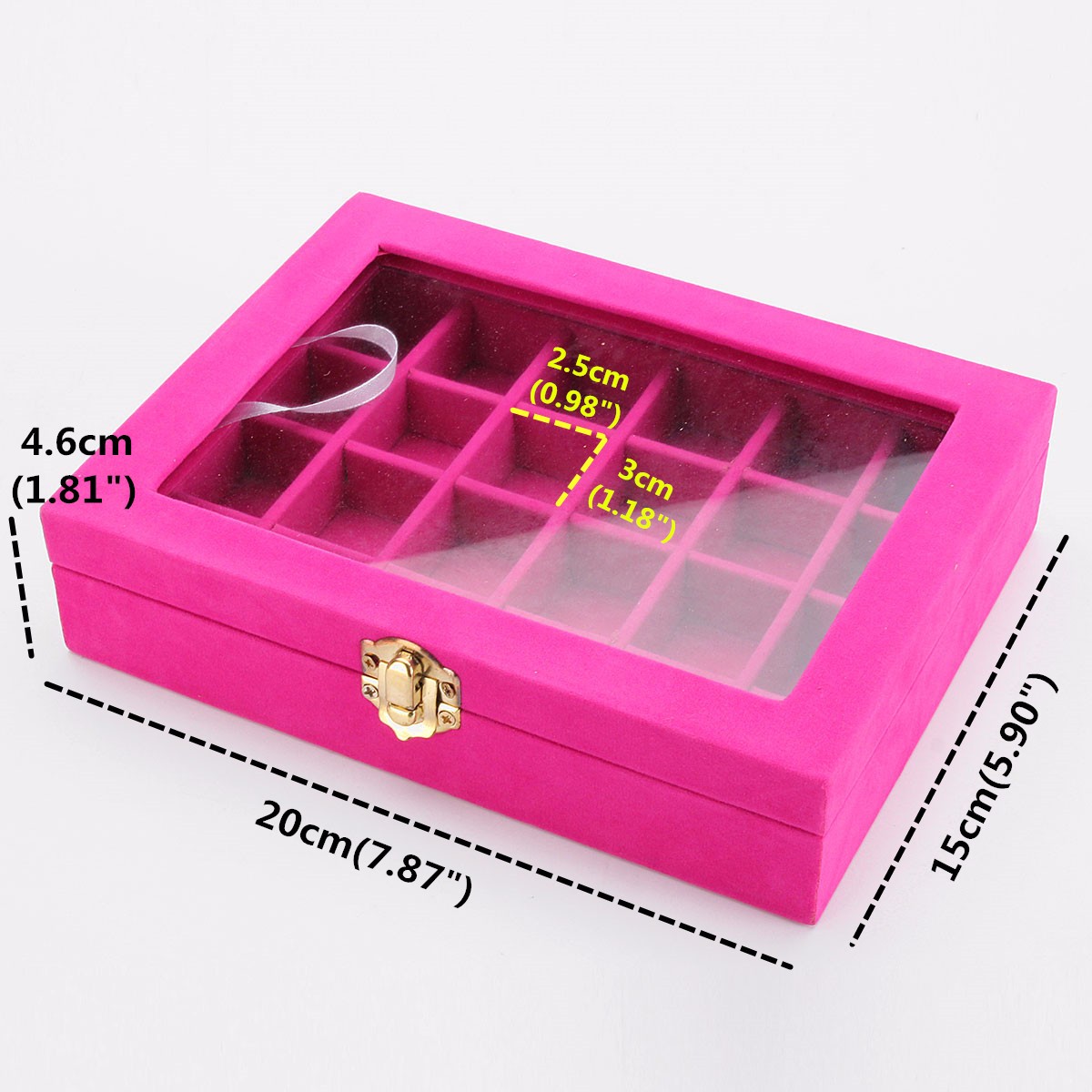 Velvet Glass Carboard Rings Earring Pendant Jewelry Collect Box Showcase