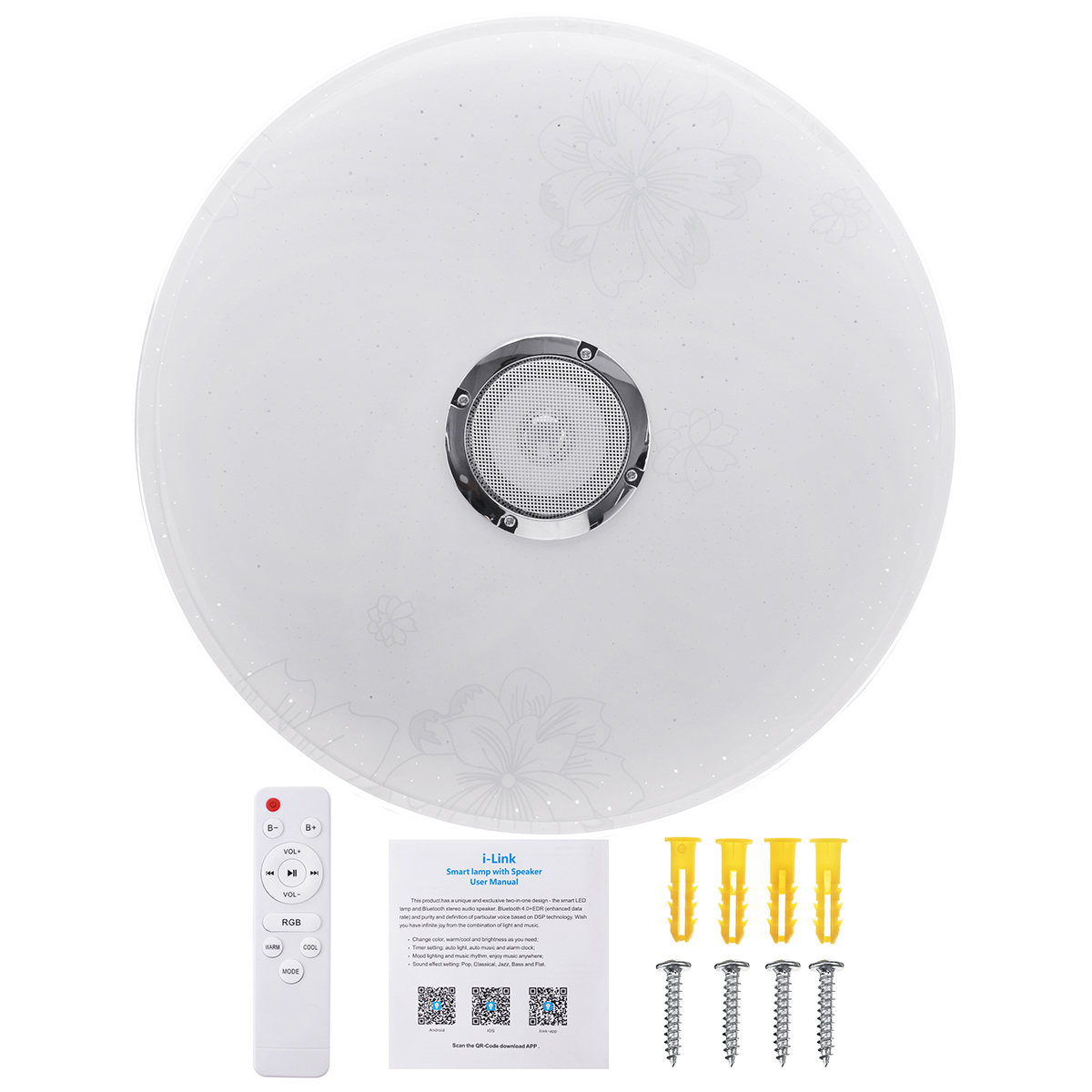 Find 16 100W LED RGB Music Ceiling Lamp bluetooth APP Remote Control Bedroom Workshop 85V 265V for Sale on Gipsybee.com with cryptocurrencies