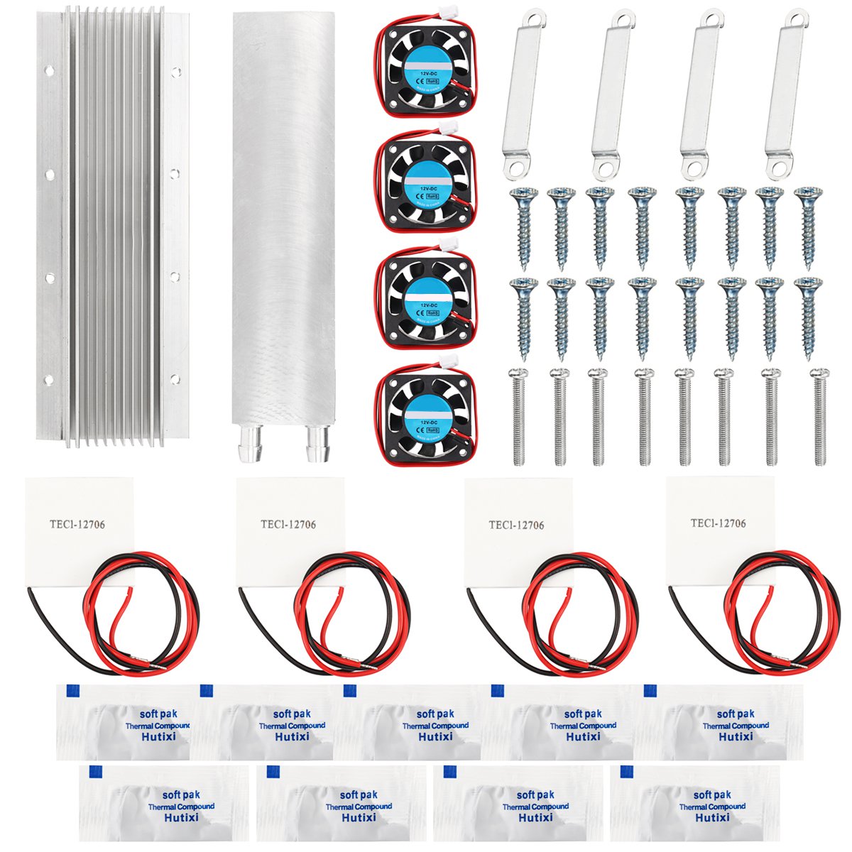 

12V Thermoelectric Peltier Semiconductor Refrigeration Water Cooling System Fan Kits