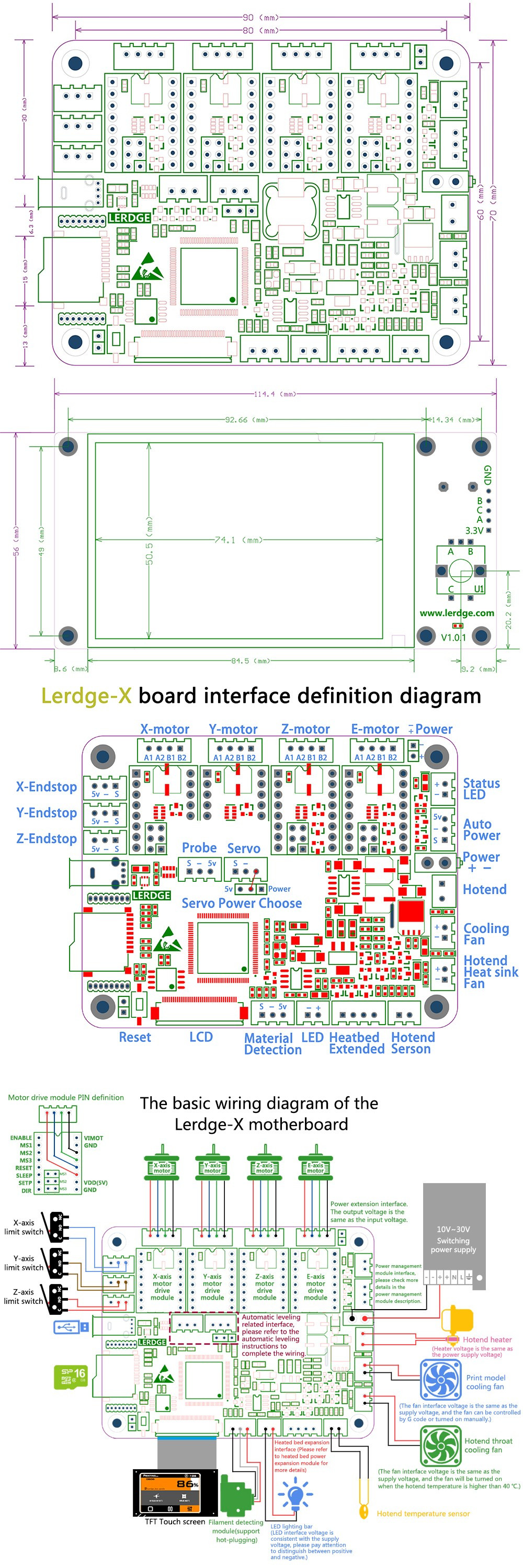 Lerdge® X Integrated Controller Board Mainboard With 32-bit Coretx-M4 Core Control Unit + 3.5inch LCD Touch Screen + 4PCS A4988 Stepper Motor Driver For Reprap 3D Printer 12