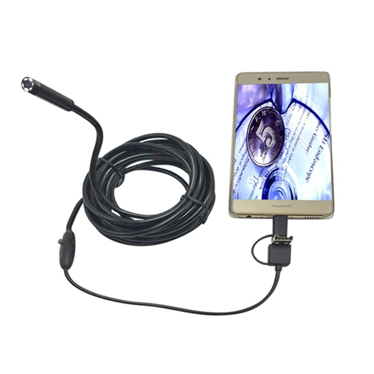 

2pcs 3.5m+5m DANIU 3-in-1 5.5mm 6LED Waterproof Borescope Android USB Type C Borescope Inspection Camera Big Clearance