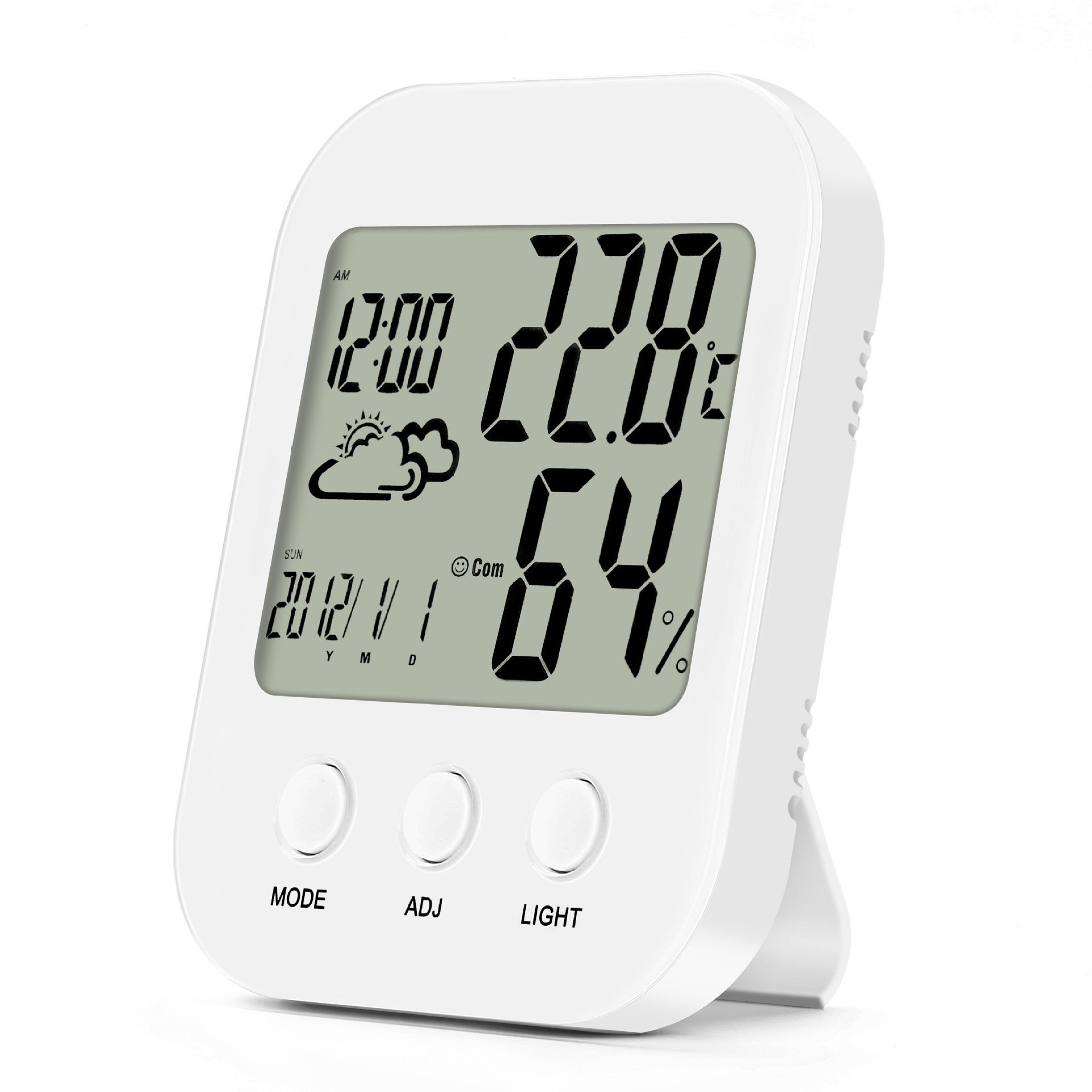 

Loskii DC-10 Indoor Humidity And Thermometer Monitor Digital Alarm Clock Calendar And Home Weather Station Large LCD Backlight Display