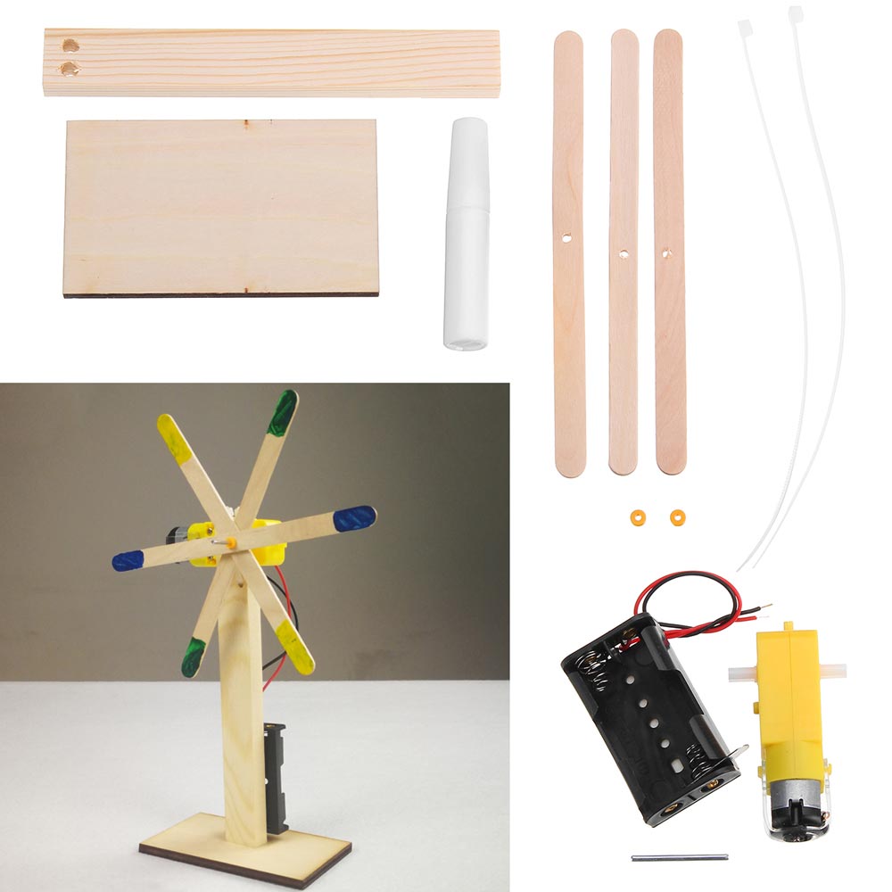 

DIY Technology Small Production Kit Science Invention Building Blocks Electric Windmill Student Children Hand Model Toys