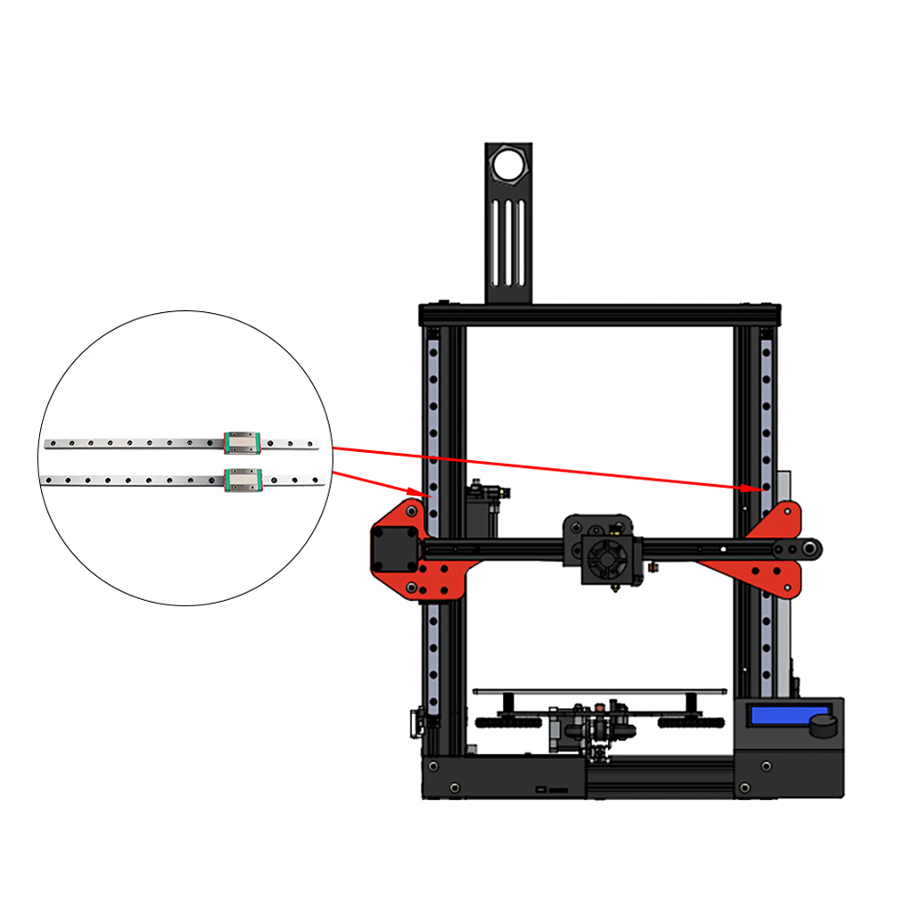 Dual Z-axis Linear Guide with Back Plate Kit for Ender-3/3S/PRo/CR-10 3D Printed Parts Accessories 2