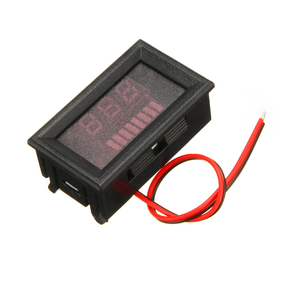 

5pcs 12-60V ACID Red Lead Battery Capacity Voltmeter Indicator Charge Level Lead-acid LED Tester