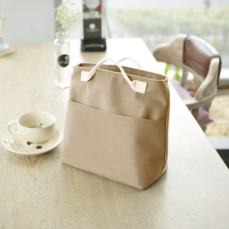 

KC-LG067 Large Capacity Canvas Lunch Tote Bag Travel Picnic Food Storage Shopping Bag Handbag