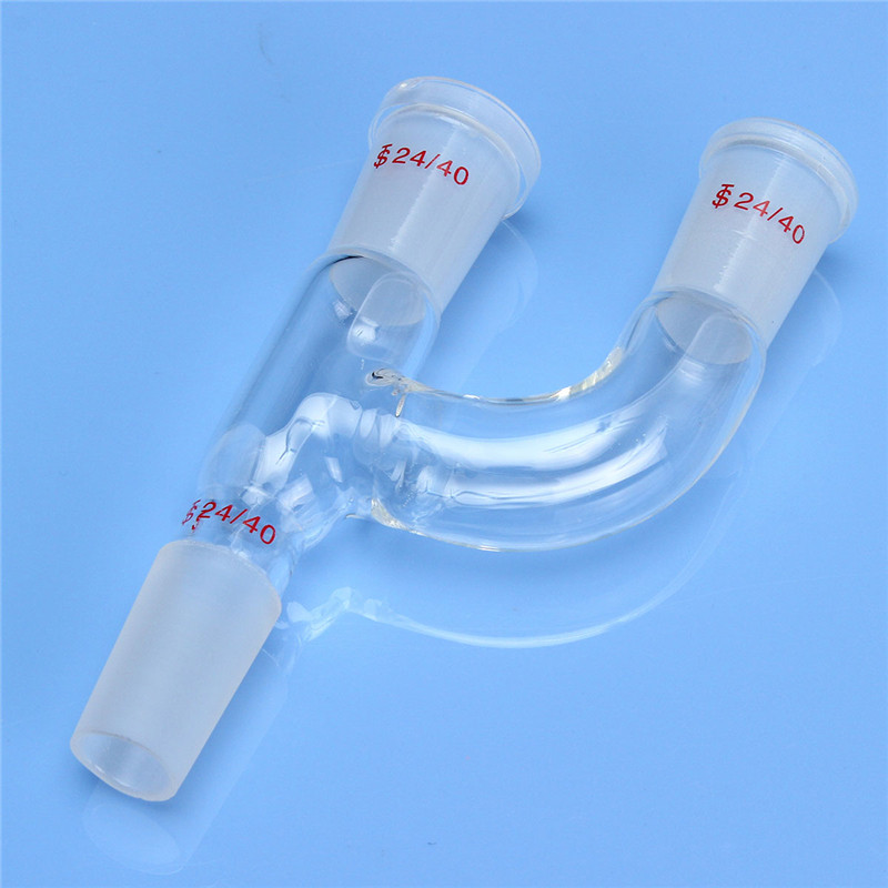 

3-Way Glass Claisen Adapter with 24/40 Ground Joints Connecting Adapter Borosilicate Lab Glassware