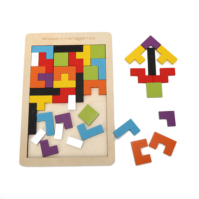 

Children's Educational Tetris Early Education Wooden Toys Baby Jigsaw Puzzle Pieces Building Blocks Intelligence Toys